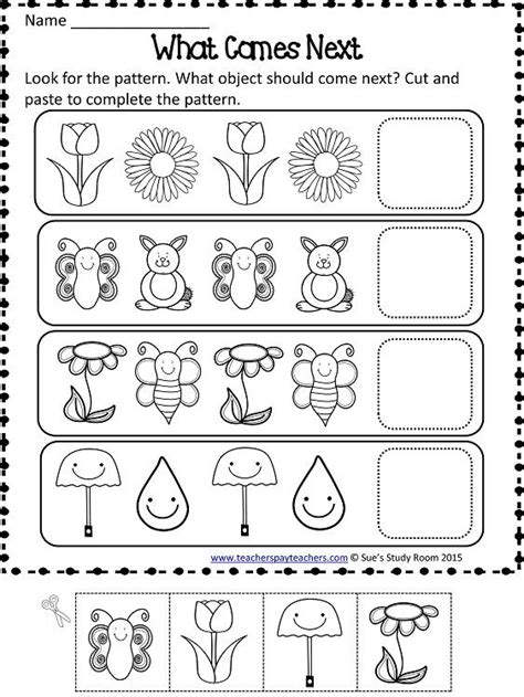 Spring Patterns Worksheet Printable