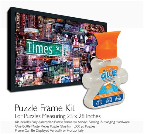 Jigsaw Puzzle Frame Kit Featuring Masterpieces Puzzle Glue