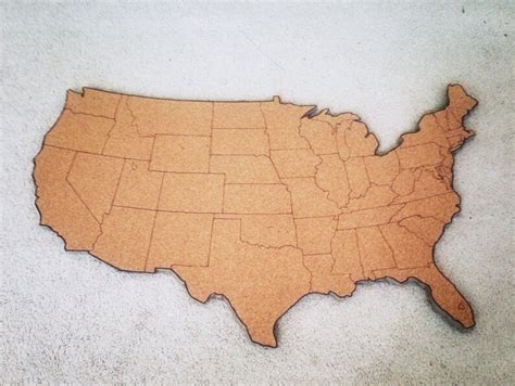 Large United States Corkboard Map Usa Cork Map Pin Board Ts Etsy