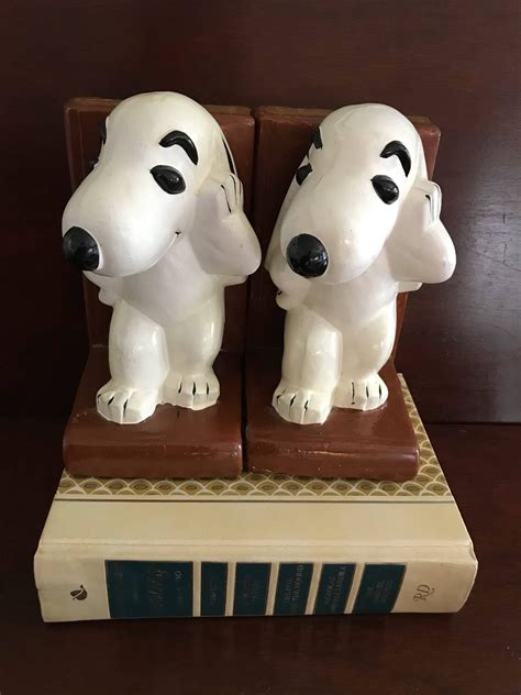 Snoopy Bookends Rare Collectible Painted Snoopy Dog Bookends Snoopy