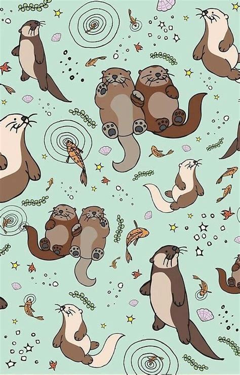 Pin By Kerrianne Wadey On Backgrounds Otter Illustration Otters