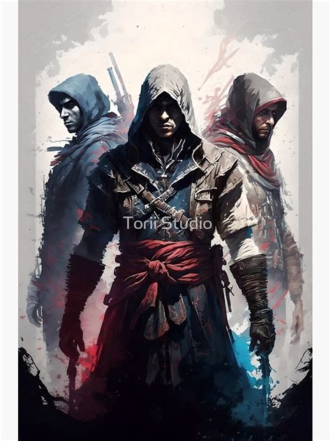 Assassin S Creed Three Assassins Painting Poster For Sale By Transxlove Redbubble