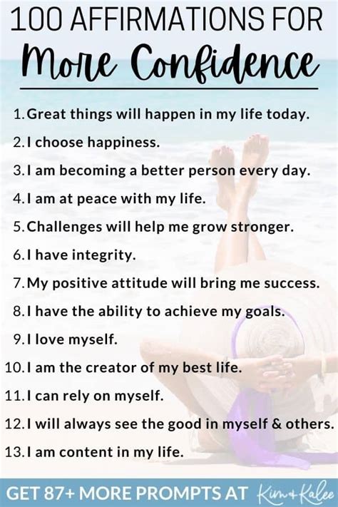 100 Affirmations For Confidence To Build Self Esteem