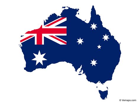 Flag Map Of Australia Free Vector Maps