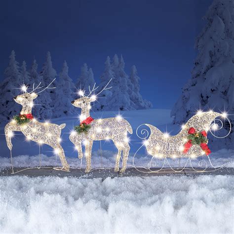 Outdoor Lighting And Exterior Light Fixtures Lighted Reindeer Outdoor