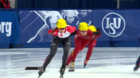 2015 16 Short Track World Cup 1 Montreal Womens 1000 Final B Youtube