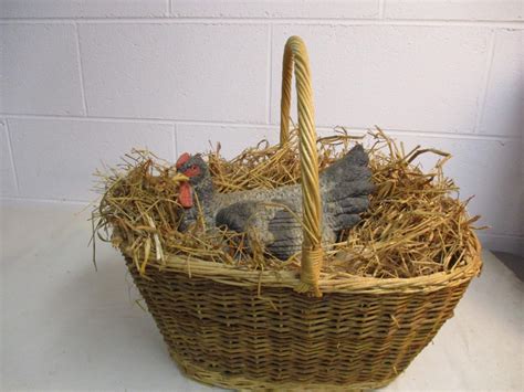 Wicker Basket And Rooster