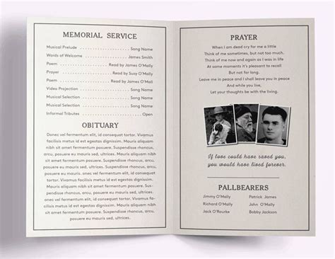 Masculine Funeral Program Personalized Memorial Order Of Etsy