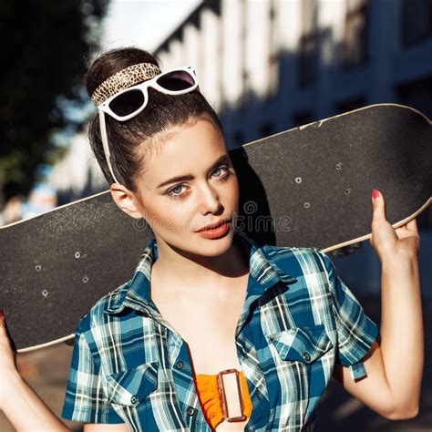 Beautiful Gsexy Girl Poses Against Wooden Wall Stock Image Image Of