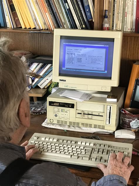 Grandpa Still Uses A Decades Old Computer That Still Runs Dos Typing