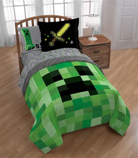 Minecraft Builders Boys Twin Comforter Sheets And Sham W 5 Piece Bed In