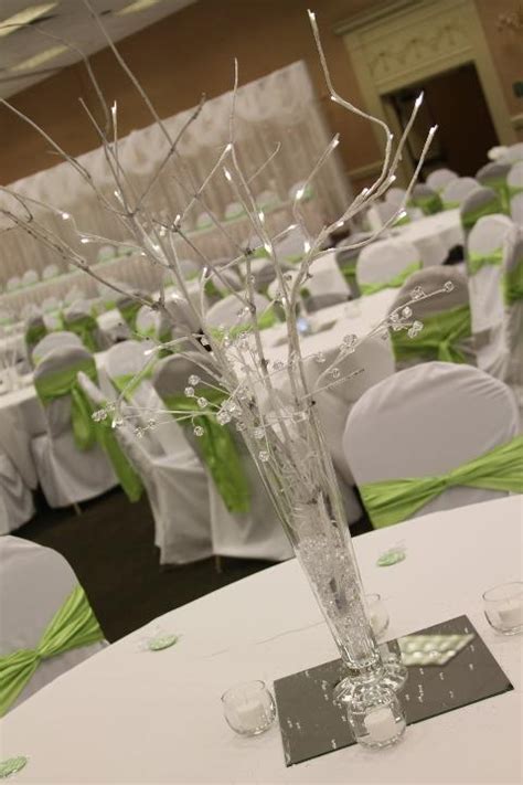 Green Wedding Centerpiece ~ Green And White Tablescape 2061563 Weddbook