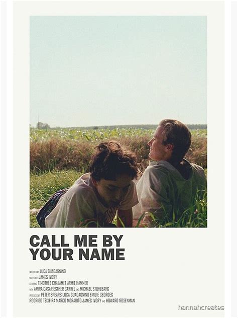 Call Me By Your Name Poster For Sale By Hannahcreates Redbubble