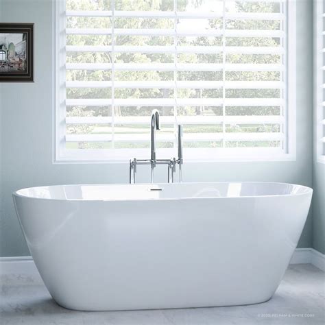 Woodside 59 Inch Arching Oval Modern Freestanding Tub With Integrated