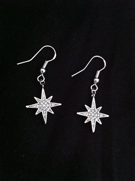 Cubic Zirconia Studded Star Shape Earrings Drop Earrings Earrings