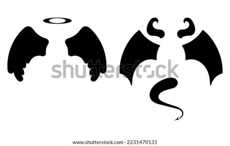 Illustration Angel Devil Wings On White Stock Vector Royalty Free
