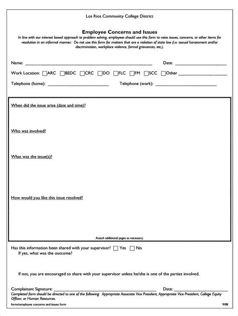 HR Complaint Forms Free Sample Example Format
