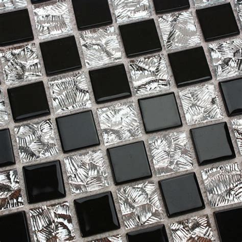 Black Glass Tiles For Kitchen Backsplashes Glass Designs