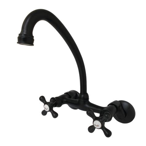 Appaso kitchen faucet with pull down sprayer, matte black Kingston Brass High Spout Adjustable Center 2-Handle Wall ...