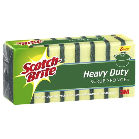 3m Scotch Brite Heavy Duty Foam Scrub Sponge Pack Of 8 Winc