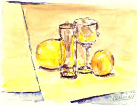 Still Life With Glass Painting By Naini Kumar Fine Art America