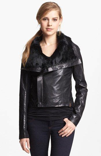 Rudsak Genuine Rabbit Fur Trim Leather Jacket Nordstrom Leather