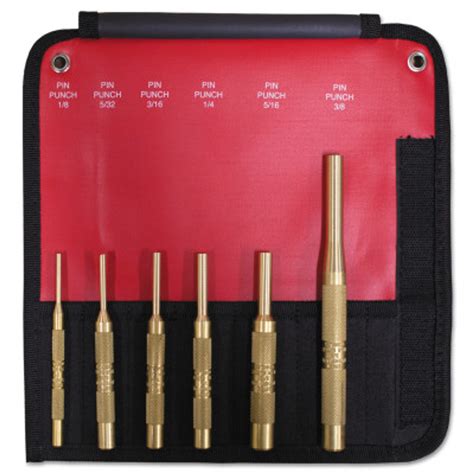 Mayhew 6 Piece Brass Pin Punch Set Sae Round Imperial 1kt Aft Fasteners