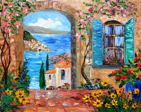Karen Tarlton Original Oil Painting Amalfi Coast Italy