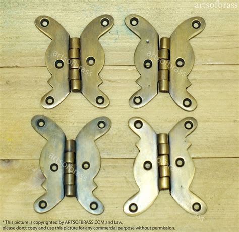 299 Inches Lot Of 4 Pcs Vintage Escutcheons Butterfly Hinge Hinges