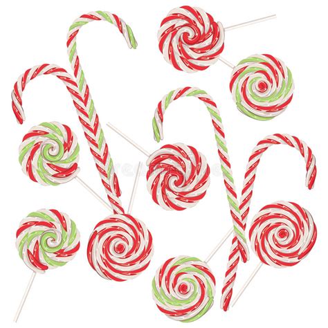 Candy Canes Set Stock Vector Illustration Of Shiny Stick 83522829