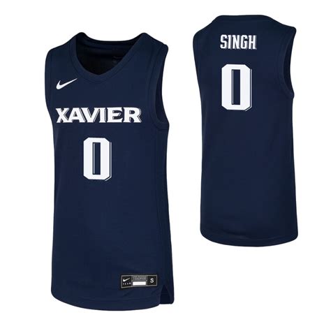 Youth Xavier Musketeers Ramon Singh Navy College Basketball Jersey