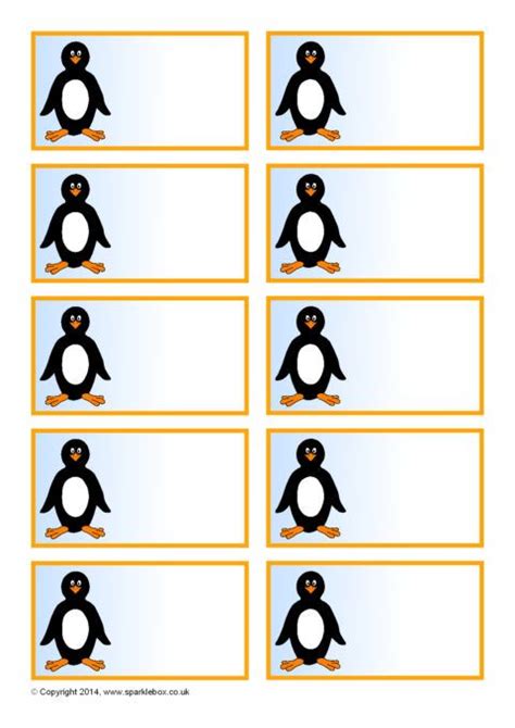 Penguin Editable Peg Labels Sb10904 Sparklebox Penguins