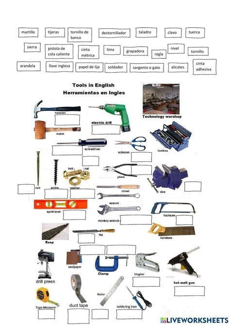 Ficha Online De Herramientas Para 1 Puedes Hacer Los Ejercicios Online