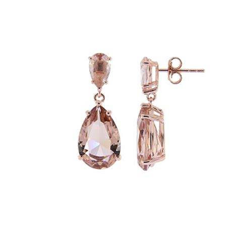 Rose Gold Over Sterling Silver Morganite Drop Earrings Shop Your Way