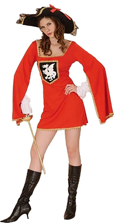 Fna Fashions Adult Musketeers Costume Ladies Cavalier Roll Play Hen