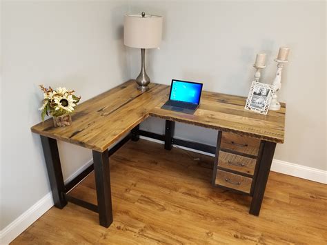 Buy Custom Made Reclaimed Wood Office Desk Barnwood Computer Desk Rustic Corner Desk Made To