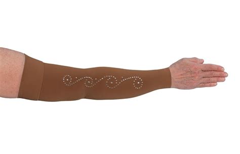Lymphedivas Mocha With Crystal Swirl Graduated Compression Arm Sleeve