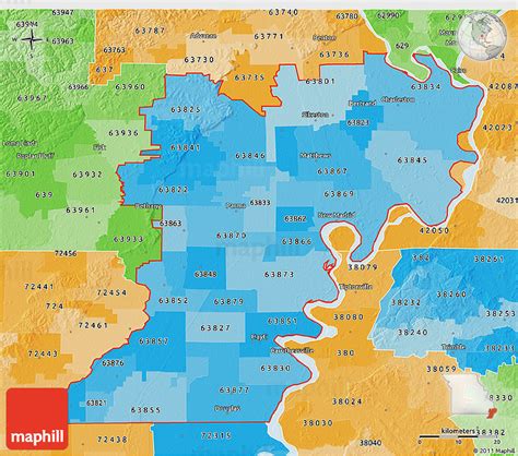 Political Shades 3d Map Of Zip Codes Starting With 638