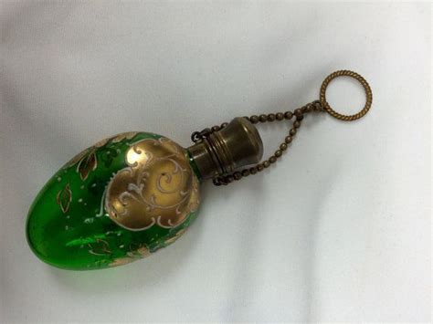Antique Enamel And Gilt Green Chatelaine Perfume Scent Bottle Etsy Chatelaine Perfume Bottle