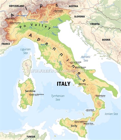 Map Of Italy With Mountains Angelitopb94