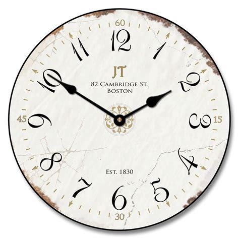 Rustic White Wall Clock 8 Sizes Large Wall Clock Extra Quiet