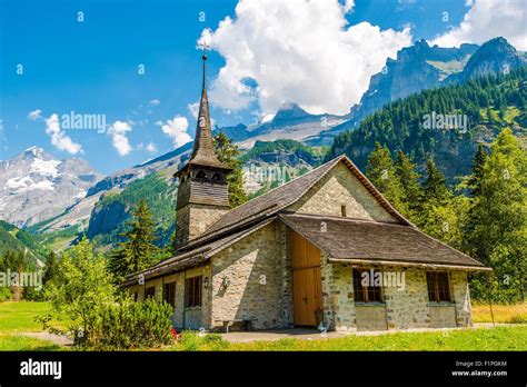 Kandersteg Mountain Chapel In Switzerland Europe Vintage Kandersteg