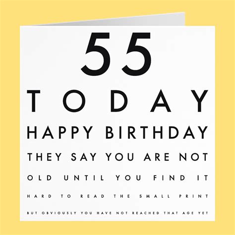 Humorous Joke 55th Birthday Card 55 Today They Say You Are Etsy