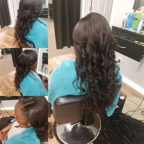Sew In Curled With Flat Ironleave Out Sew In Curls Flat Iron Curls