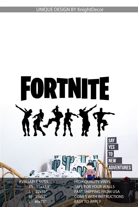 Fortnite Wall Decal Fortnite Vinyl Sticker Gaming Sticker Wall Decal