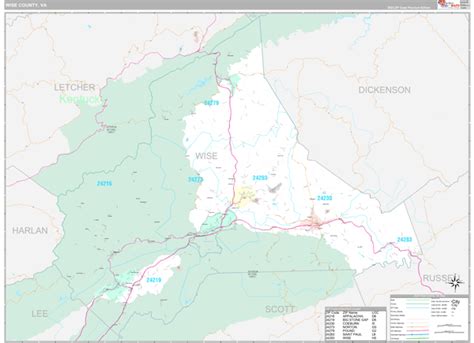 Wise County Va Wall Map Premium Style By Marketmaps Mapsales