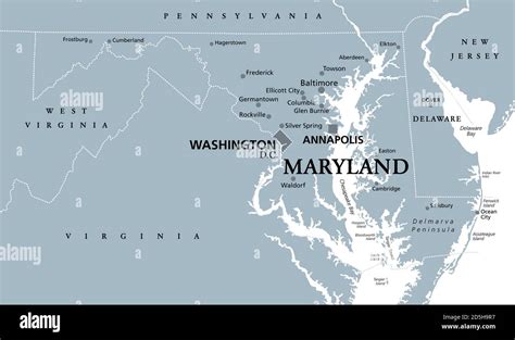 Maryland Map Hi Res Stock Photography And Images Alamy