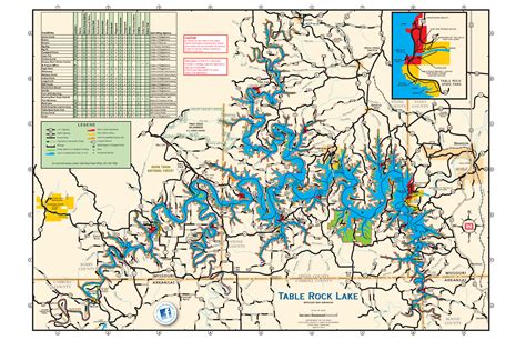 Large Detailed Tourist Map Of Table Rock Lake
