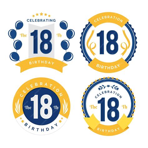 Premium Vector 18th Birthday Badges Collection