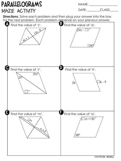 Unit 7 polygons & quadrilaterals homework 3. Properties Of Parallelograms Worksheet Answer Key - worksheet